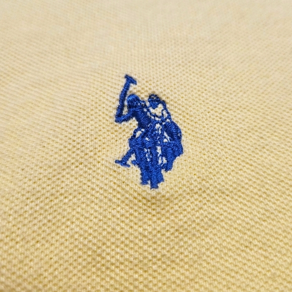 US Polo Assn Mens Short Sleeve Shirt Butter Yellow XL 100% Cotton Classic Fit - Picture 2 of 7